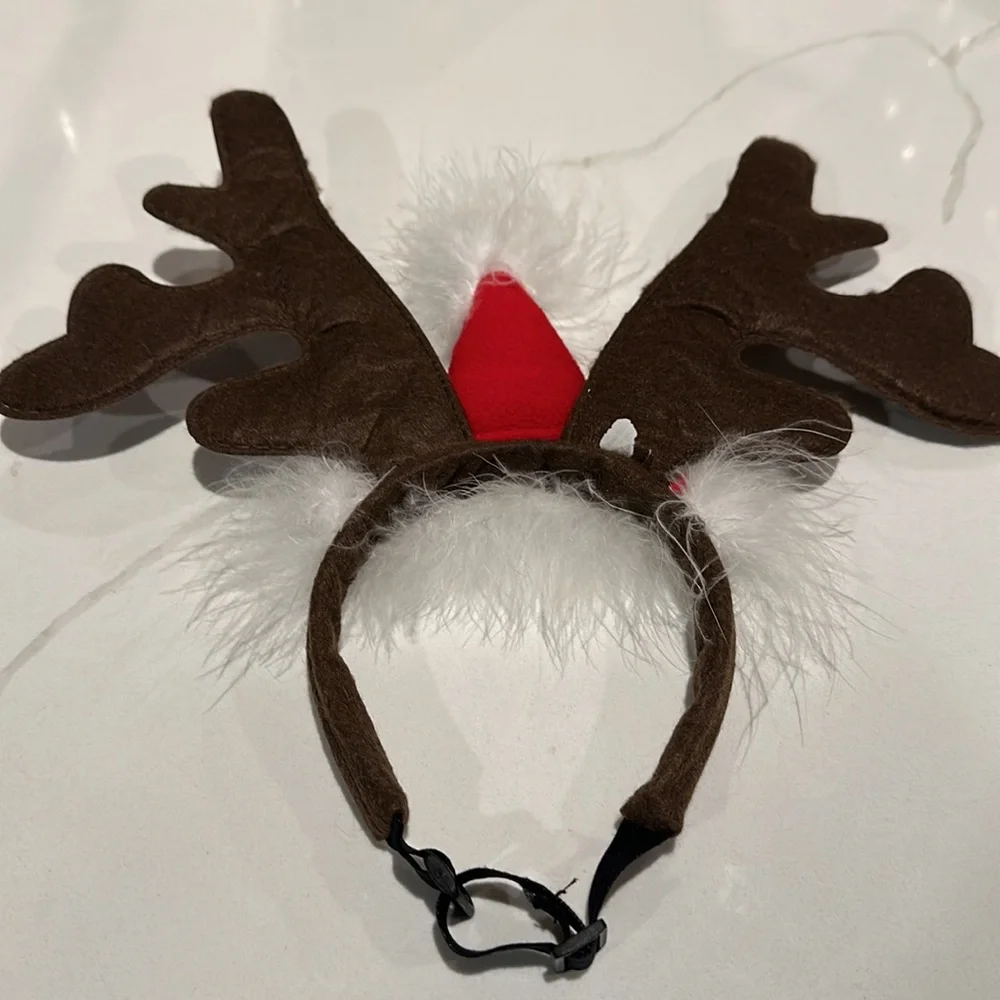 felt light weight Antlers Dog Accessory, Holiday dog - size adjustable